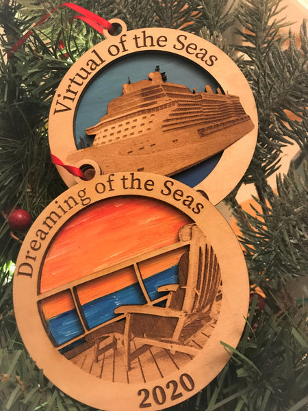 Cruise Ornaments Pair- Virtual and Dreaming of the Seas