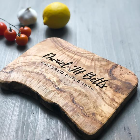 Olive Wood Engraved Cutting Board